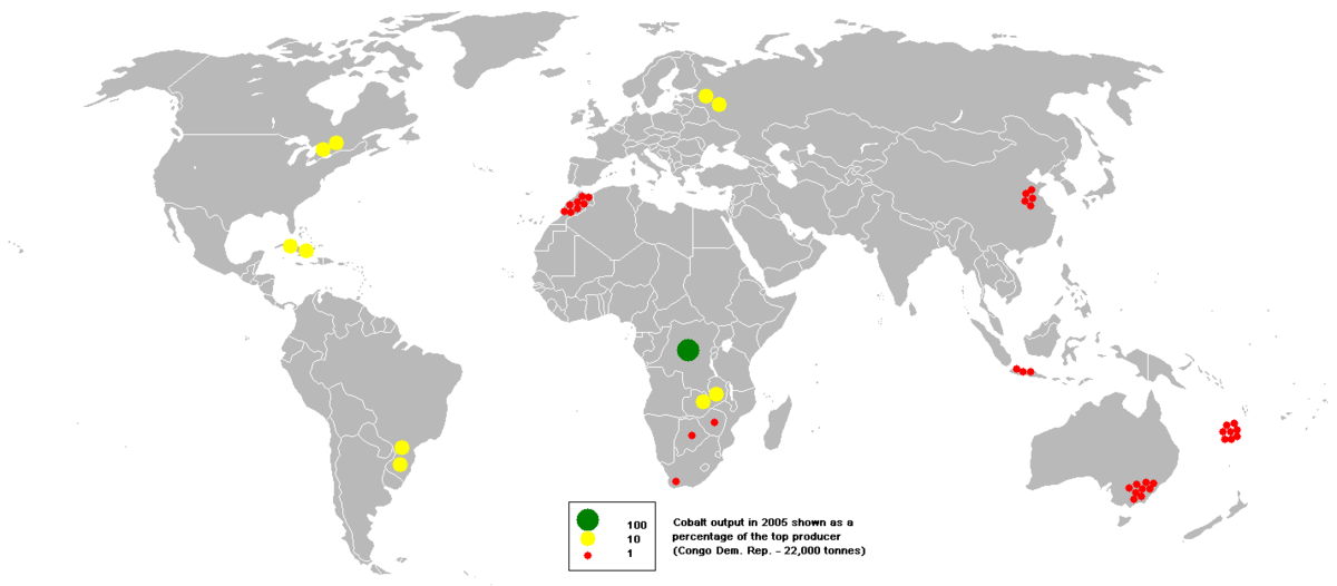 global map of cobalt distribution