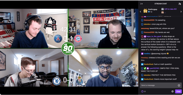 Screenshot of @the90thminuteofficial on Twitch