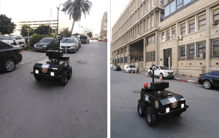 an image of the Tunisia Guard robot on Twitter