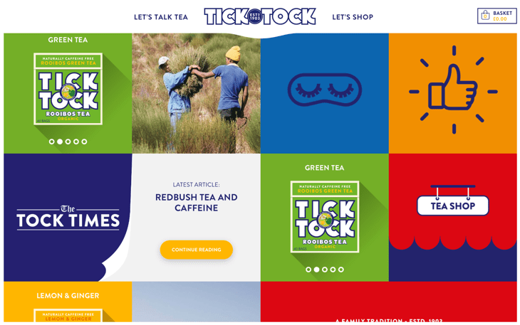 a screenshot of the Ticktocktea website