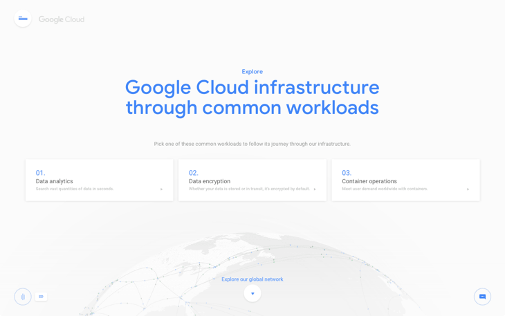 a screenshot of the Cloud with Google website