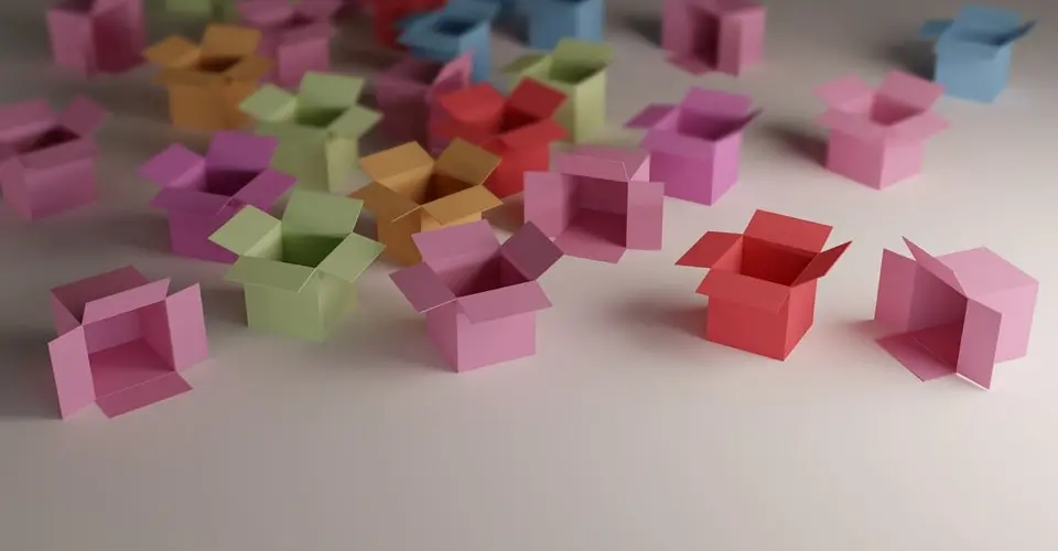 Carton boxes of various color representing personalized DevOps consulting services