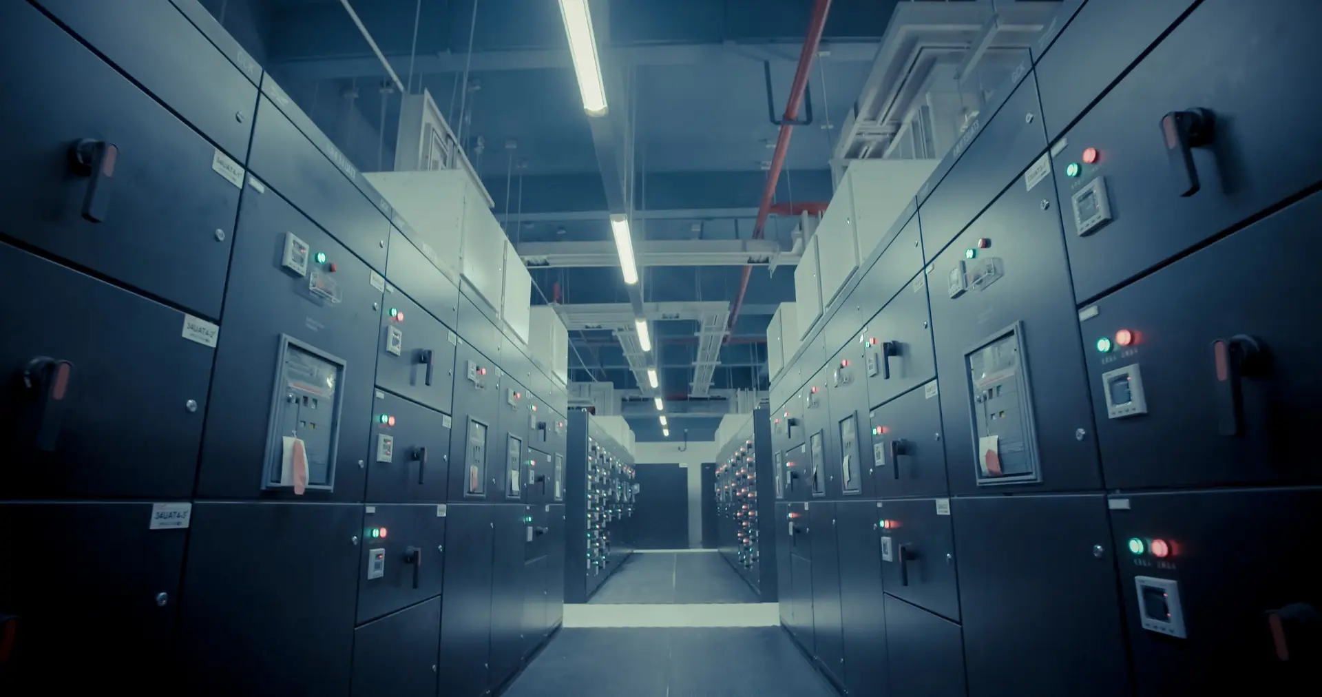 An image depicting a primary server room filled with rows of servers, symbolizing ObjectStyle's DevOps Consulting Services.